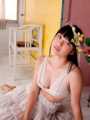 Tomoe Yamanaka Asian in white dress is beautiful like summer days