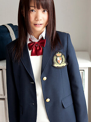 Mana Asian doll in school uniform is naughty and happy after hour