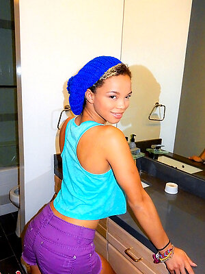 Sexy black teen Ashley fucking hard